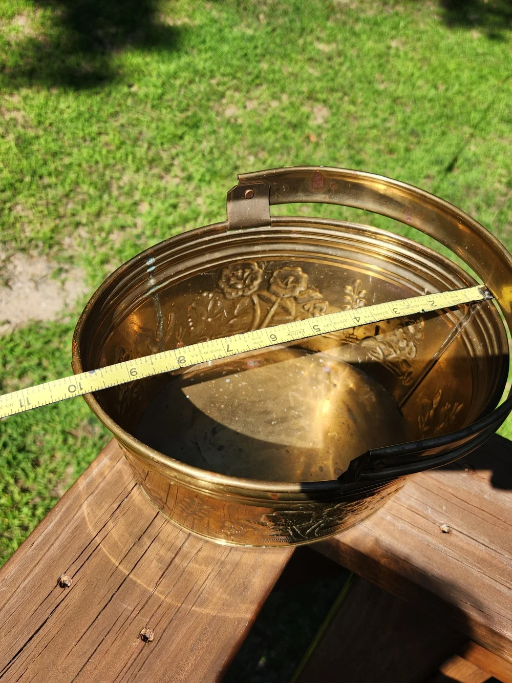 Brass Decorative Flower Basket / Planter with Handle